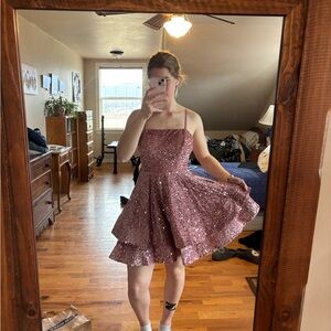 Rose pink Sequin Dress